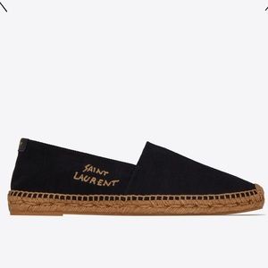 Saint Laurent Embroidered Canvas Espadrille
